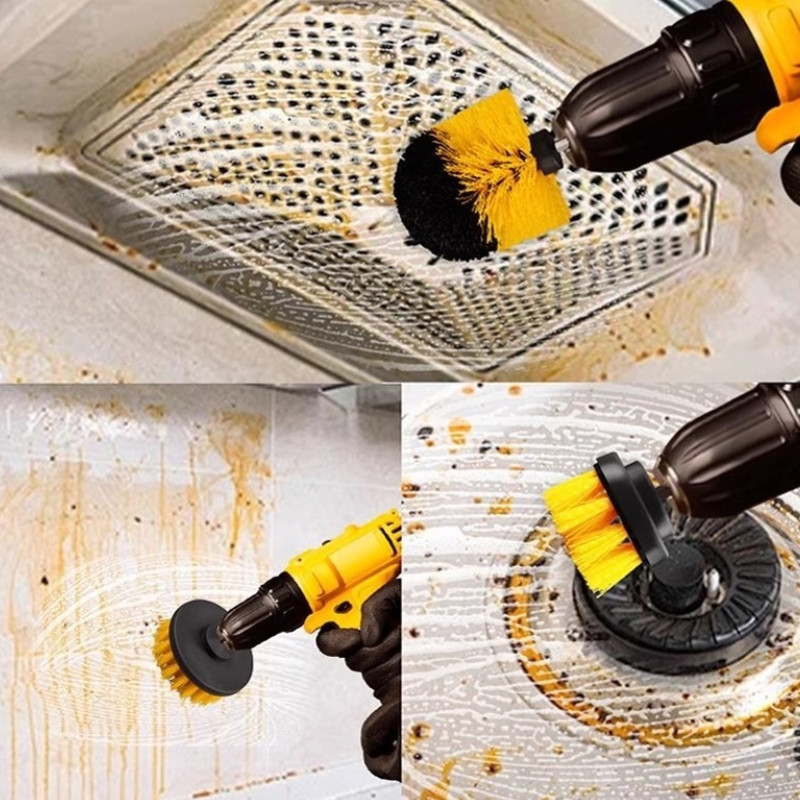 【3 Chiếc】 Điện Khoan-Brush Bộ Cho Thảm Phòng Tắm Bề Mặt Dụng Cụ Làm Sạch