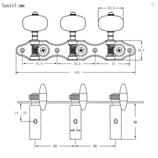 2 Planks Cổ Điển Đàn Guitar Chỉnh Peg Acoustic Guitar Chỉnh 1: 18 Điều Chỉnh Chìa Khóa 3 Trái 3 Bên Phải Đàn Guitar Núm Thay Thế