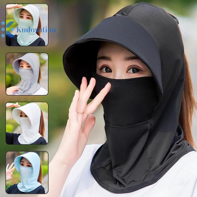 Kudosation Mũ lụa băng mùa hè dành cho nữ Mũ chống nắng với xe đạp ngoài trời chống nắng thoáng khí