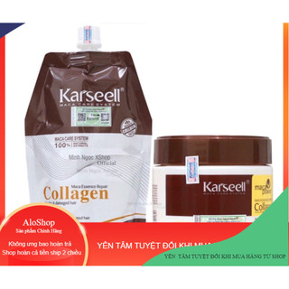 Hấp ủ tóc phục hồi siêu mượt Collagen Karseell Maca 500ML, tóc đẹp chuẩn salon
