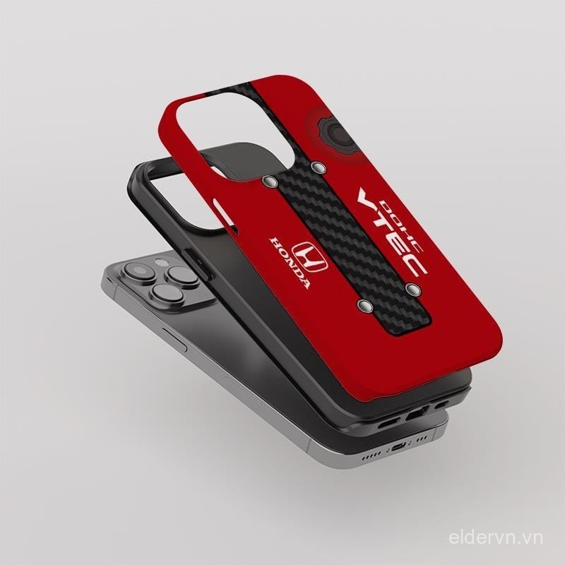 Ốp điện thoại tùy chỉnh ngoại vi game thủ JDM B16 đầu đỏ tương thích với iPhone 11 X XS XR XSMAX 16 15 14 PLUS 12 PRO 13 14 15 16 ProMax Honda hai trong một QX6N