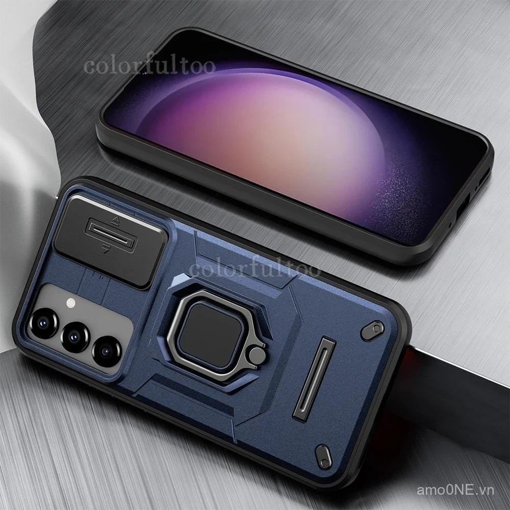 Ốp lưng chống sốc cho Samsung Galaxy S25 S24 Ultra Plus S24+ S25Ultra 5G, bảo vệ camera bằng PC cứng, chống rơi, có giá đỡ, nắp lưng