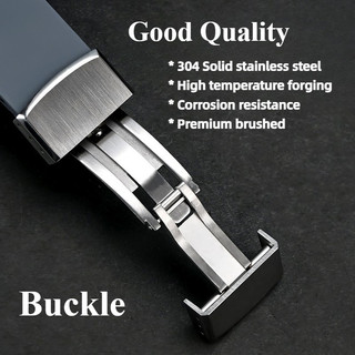 Slim FKM Fluoro Cao Su Dây Đeo Đồng Hồ Silicon Dây Đeo Đồng Hồ Cho SEIKO Diver Lặn Dây Đeo Đồng Hồ Nam Nữ Vòng Tay Có Khóa Thép Không Gỉ Chắc Chắn 304