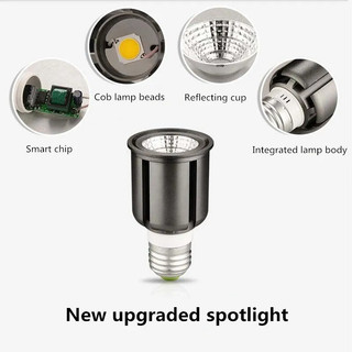 Bóng đèn LED Spotlight Siêu sáng COB E27 9W 12W 15W 20W 25W 220V Vỏ đen Spotlight Trắng lạnh / trung tính / ấm / ba màu Ánh sáng