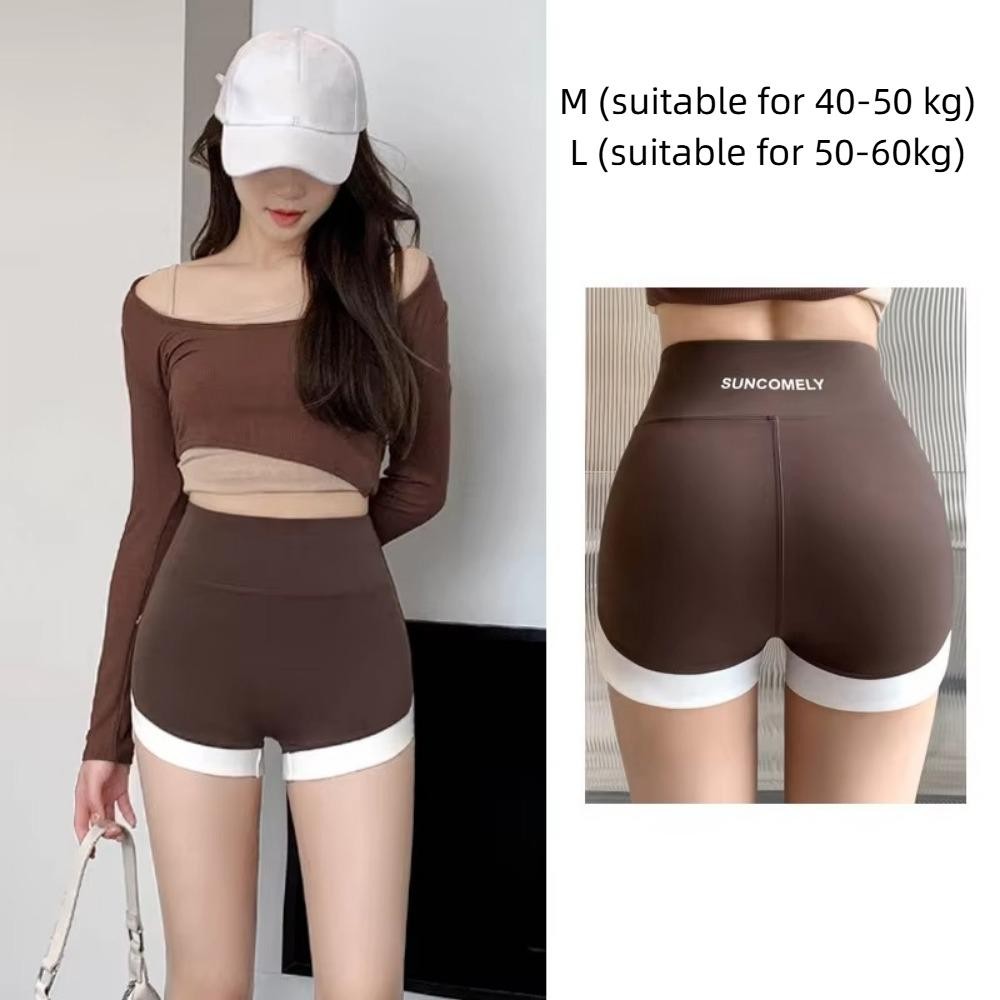 [DEMO3] Quần short thể thao, Quần cá mập thoáng khí liền mạch, Quần an toàn Yoga khô nhanh eo cao Định hình cơ thể