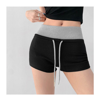 Quần short thể thao nữ dáng rộng viền eo thấp bó sát màu sắc