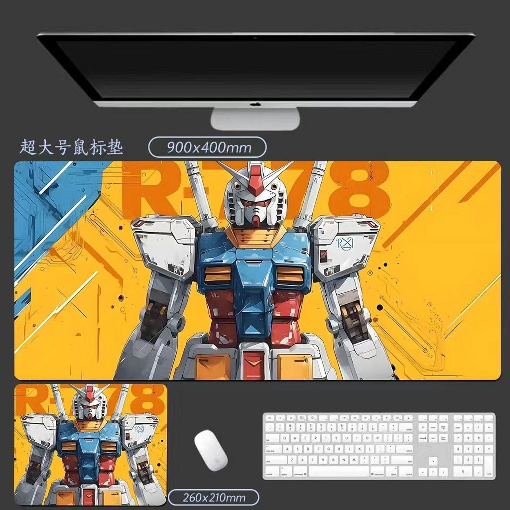 Miếng Lót Chuột Lớn RX-78-2 Cho Người Hâm Mộ Gundam Đế Cao Su Chống Trơn Trượt 3MM Dày Bàn Chơi Game Thảm Cho Otaku