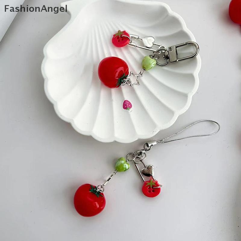 Fashionangel Mô Phỏng Ngôi Sao Cà Chua Điện Thoại Di Động Dây Xích Dây Ngọt Tươi Móc Khóa Cho Nữ Túi Máy Ảnh Chống Mất Mặt Dây Chuyền Quà Tặng Sinh Nhật VN
