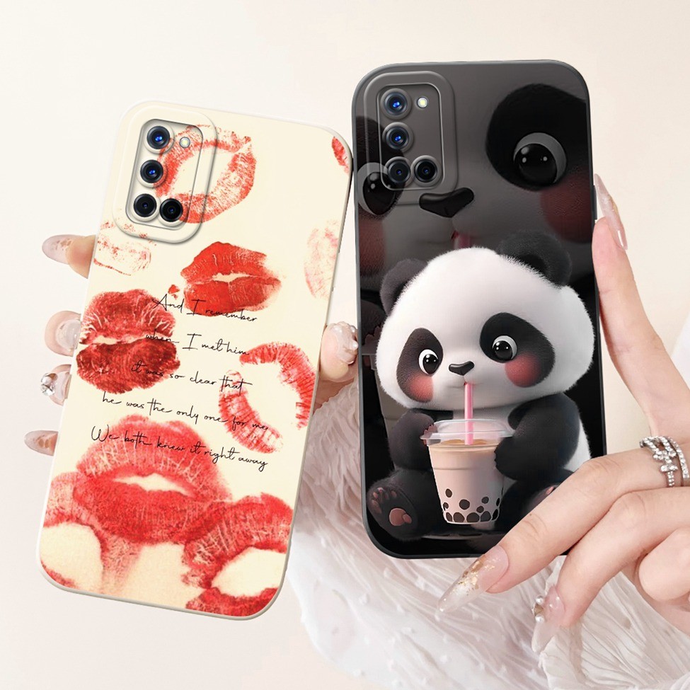 Ốp Điện Thoại Oppo A92 CPH2059 Oppo A72 CPH2067 Ốp Lưng Chống Sốc Mèo Gấu Trúc Thỏ Hoa Thời Trang Vỏ Tình Yêu CPH2069 PDAM10