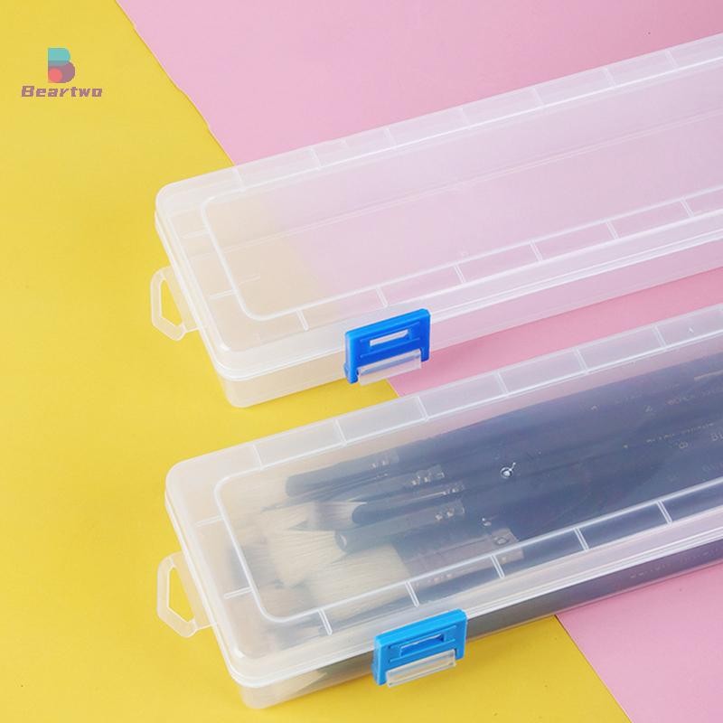 < beartwo > Bàn Chải Tranh Bút Chì Hộp Bảo Quản Bút Màu Nước Hộp Đựng Dụng Cụ Vẽ Thùng Nhựa Tổ Chức Hộp Bảo Quản Đẹp