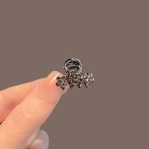 MAUROPOLI Kẹp tóc nhỏ hoa kim cương giả cao cấp, dùng cho tóc mái, tóc gãy, phong cách tinh tế