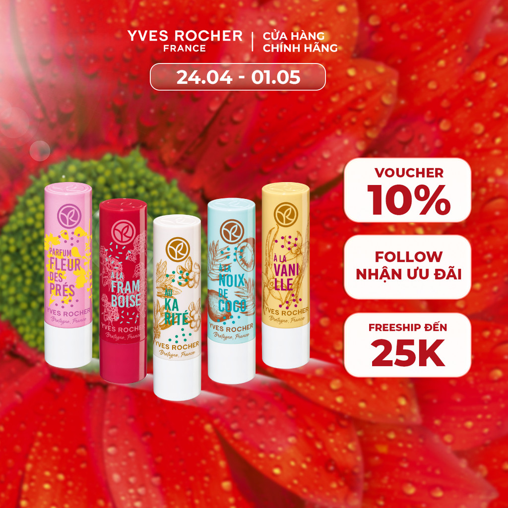 Son dưỡng môi Yves Rocher Lip Balm 4.8G (đa dạng mùi hương) | Shopee ...
