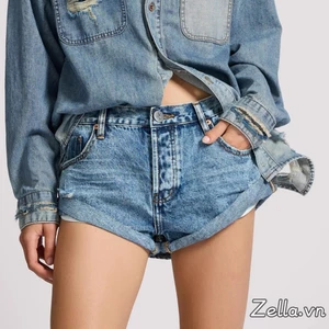 Quần Short Denim thời trang nữ mùa hè rách viền quần jean cổ điển Quần ngắn