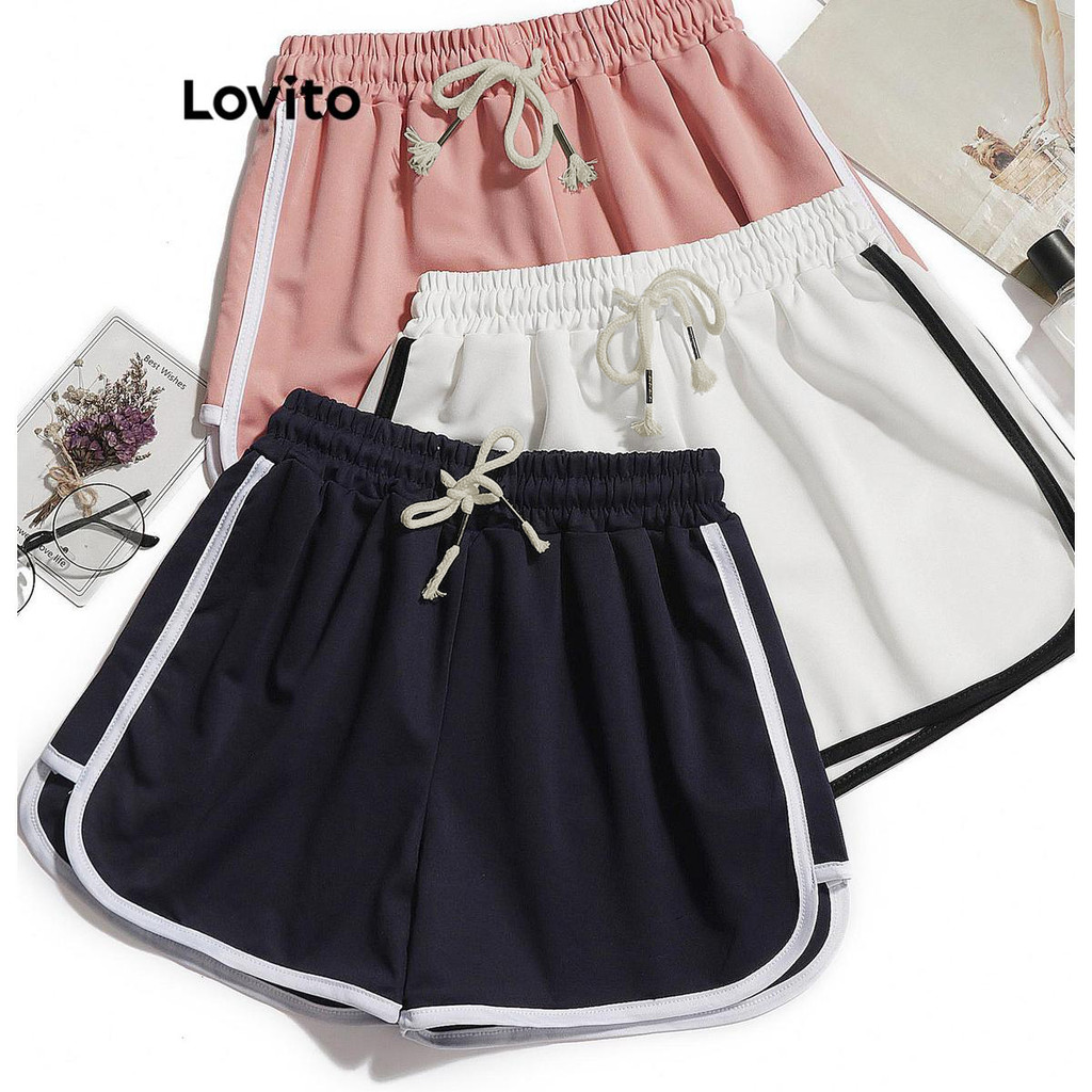 Ảnh Lovito - Quần Short Thể Thao Nữ Phối Viền Tương Phản LNL47151 2