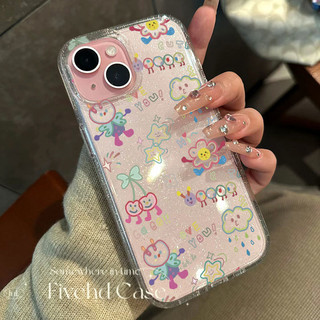 Ins Hàn Quốc Phim Hoạt Hình Ngôi Sao Dễ Thương Hoa Bling Vỏ Cho iPhone 11 16 16E 15 14 13 12 Pro Xs Max XR X 7 8 Plus SE Vỏ Điện Thoại TPU Mềm Bảo Vệ Nhật Bản Lấp Lánh Trường Hợp HD Trong Suốt