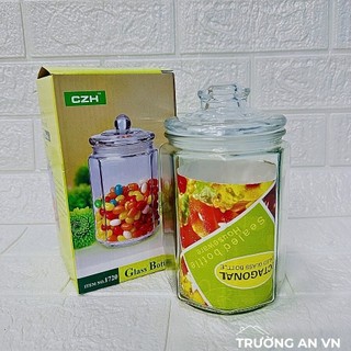Hũ Lục Giác Thủy Tinh Dày Đẹp Có Nắp Đậy Kín Dung Tích 550, 990, 1500, 2000ml - Hũ Đựng Thực Phẩm - Trường An VN