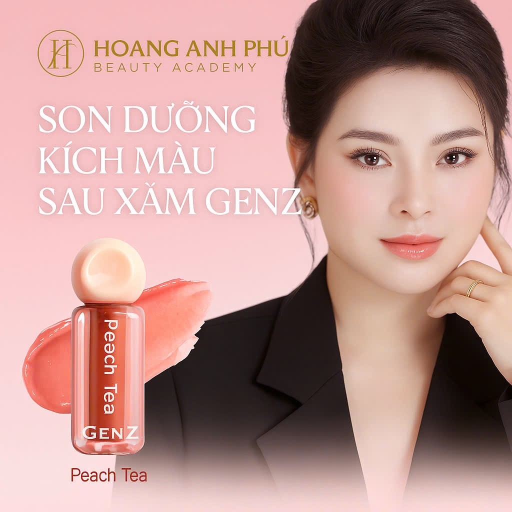 Peach tea- Son dưỡng Genz chuyên dùng cho môi sau phun xăm _H02 pxtm