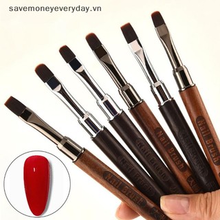 [savemoneyeveryday] Bàn chải móng tay Tay cầm bằng gỗ đàn hương Bàn chải móng tay cho ứng dụng acrylic và nguồn acrylic [vn]
