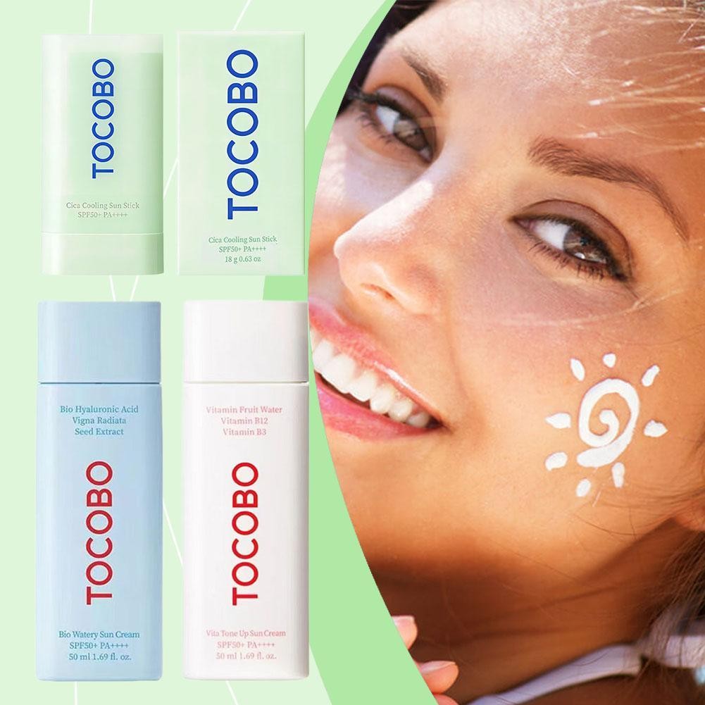 Kem chống nắng mặt TOCOBO SPF 50 PA + Kem chống nắng bảo vệ da O2V9
