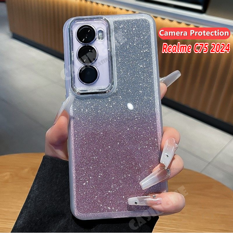 Realme C85 2024 Bling Long Lanh Vỏ Silicon Mềm Trong Suốt Ốp Điện Thoại Cho Realme C75 RealmeC75 C 75 75C 4G 5G 2024 Bảo Vệ Ống Kính Máy Ảnh Ốp Lưng Chống Sốc