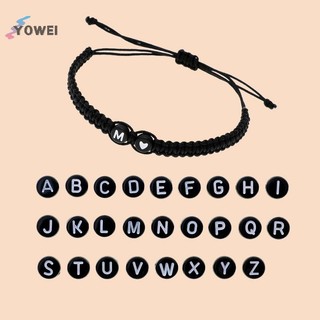 YOWEI 26 Chữ Cái Vòng Tay Trái Tim Ban Đầu Handmade Có Thể Điều Chỉnh Vòng Tay Tên A-Z Dành Cho Nữ Nam Tình Bạn Trang Sức Quà Tặng VN