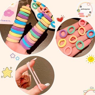 Pufangstar 100 Chiếc Cơ Bản Nhiều Màu Sắc Nylon Ealstic Tóc Trẻ Em Bé Gái Đuôi Ngựa Giá Đỡ Dây Scrunchie Cao Su Mũ Tóc VN