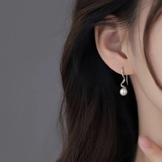 Bông tai ngọc trai bạc S925 Trang sức thời trang đơn giản Quà tặng nữ