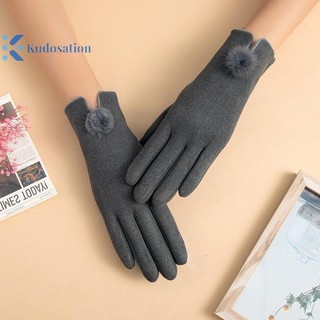 Kudosation Thể thao mùa đông Đi xe đạp ngoài trời Màn hình cảm ứng ấm áp Găng tay dày nhung dành cho nữ