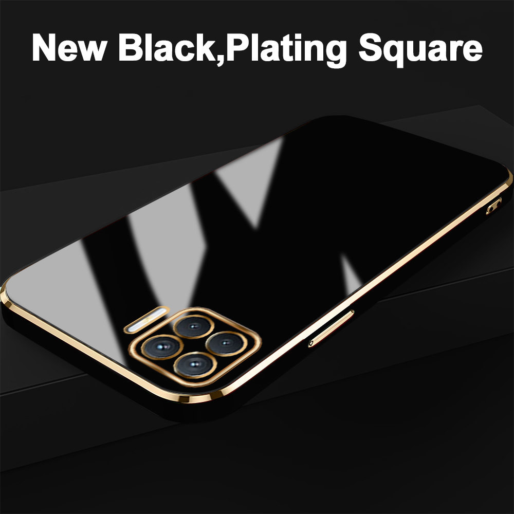 Dành Cho OPPO A93 A73 A53 A33 A31 2020 Reno 4F Mềm Nguyên Bản Ốp Lưng Mạ Sang Trọng Mềm TPU Vỏ Chống Sốc