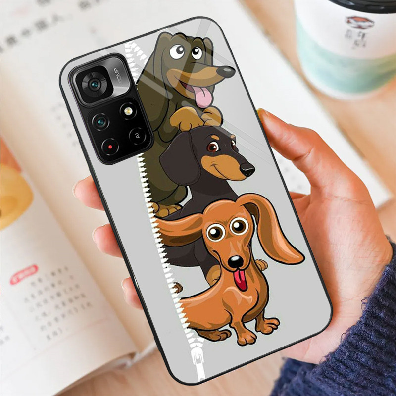 Ốp Điện Thoại Kính Chó Dachshund Cho Xiaomi POCO F3 F4 F5 M3 M4 M5 M6 4G X3 X4 GT NFC X5 X6 PRO 5G