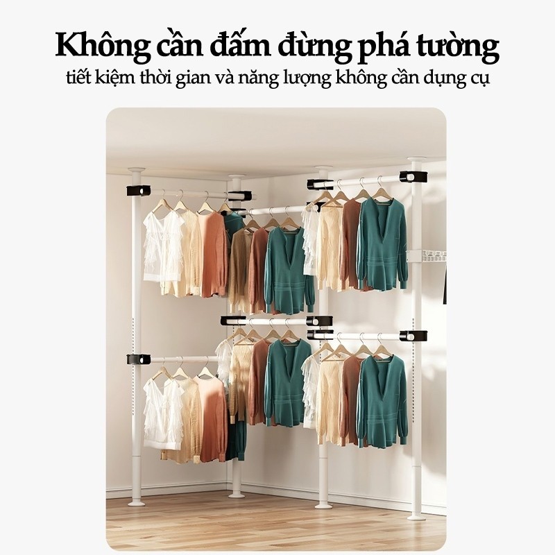 𝐎𝐥𝐢𝐟𝐞 Thanh Treo Không Cần Khoan Giá Treo Quần Áo Dung Tích Lớn Giá Treo Quần Áo Đẹp