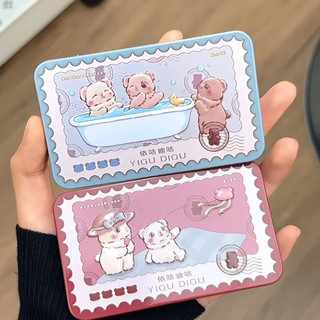 YIGUDIGU Bảng phấn mắt có hộp sắt gương dễ thương