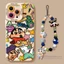 Anime Tranh Sơn Dầu + Dây Buộc Ốp Lưng Điện Thoại iPhone 17 16 15 14 13 12 11 Pro Max X Xr XsMax 7 8 Plus SE2020