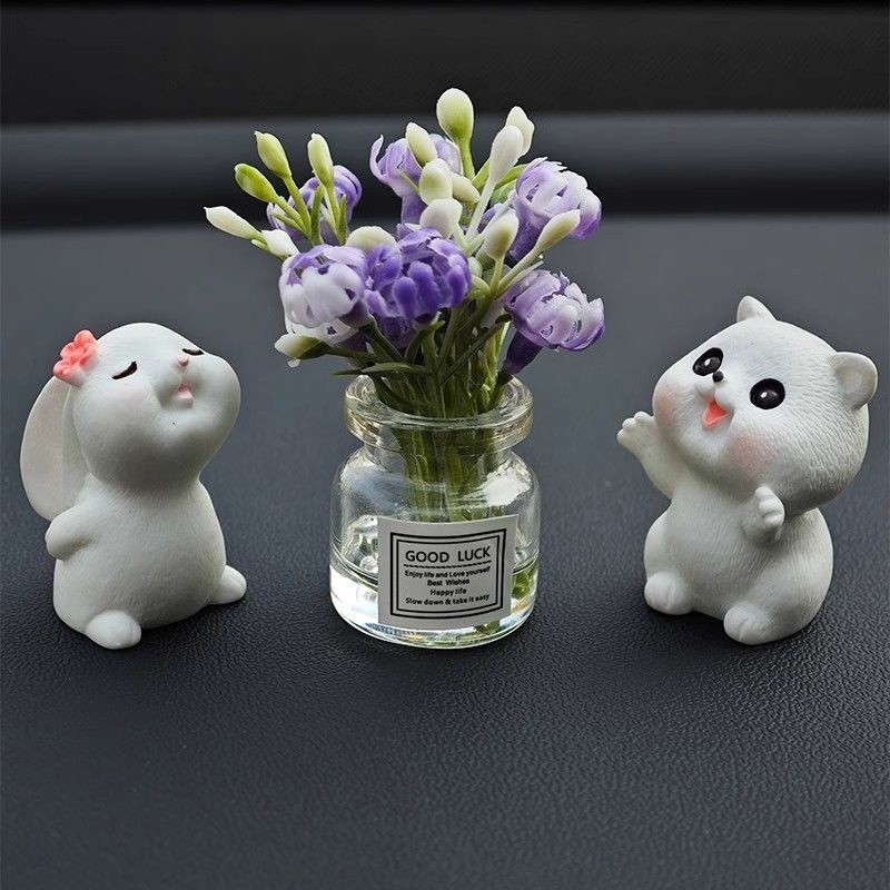 Để tham khảo Mô tả Trang trí nội thất ô tô Trang trí nội thất ô tô Thỏ Mini và hoa mô phỏng Phụ kiện ô tô nhỏ gọn tinh tế cho gia đình