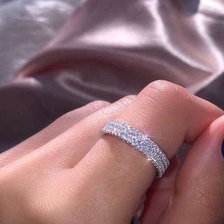 S925 Bạc Zircon Dòng Nhẫn Đơn Giản Trang Sức Thời Trang Nữ Quà Tặng 5