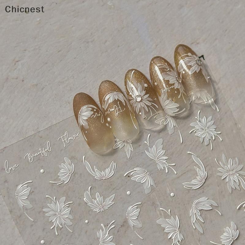 [Chc] Dainty Dahlia Shape Miếng Dán Móng Tay Lập Thể Giảm Móng Tay Decal Trang Trí DIY Tăng Cường Keo Dán [VN]