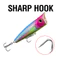 Mồi Câu Cá Topwater Popper Mồi 7 / 9 / 10cm Có Hai Móc Treble Mắt 3D Swimbaits Nhựa Nhân Tạo Mồi Cứng Cho Cá Hồi Bass Cá Rô