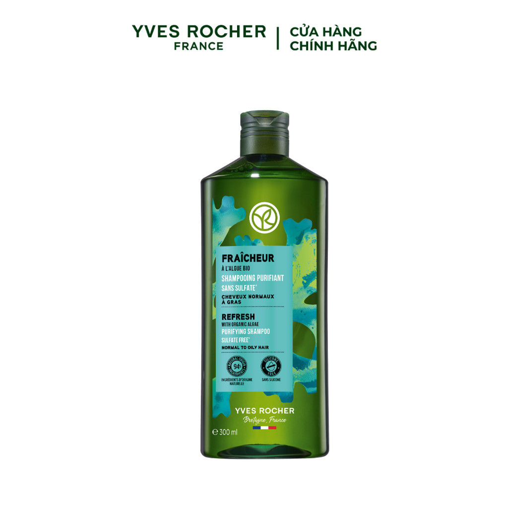 Ảnh Dầu gội dành cho tóc dầu bết Yves Rocher Refresh Purifying Shampoo chai 300ml 1