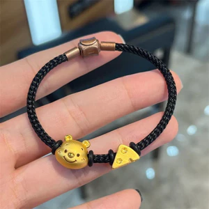 Màu Vàng Winnie the Pooh Chuyển Vòng Tay Phô Mai Dễ Thương Puff Vòng Tay Niche Sáng Tạo Đơn Giản Phù Hợp Với Món Quà Sinh Nhật