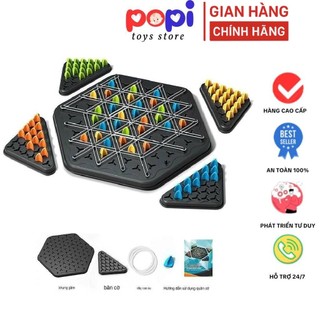 Cờ Liên Xích, Đồ Chơi Cờ Vua Tam Giác Dây Chun Boardgame, Đồ Chơi Trẻ Em Phát Triển Trí Tuệ