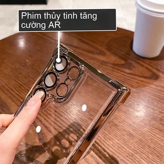 Ốp lưng Samsung trong suốt chống sốc túi khí 4 góc không ố vàng cho S26 S25 S24 S23 Ultra Plus FE A55 A54 A35 A25 A16