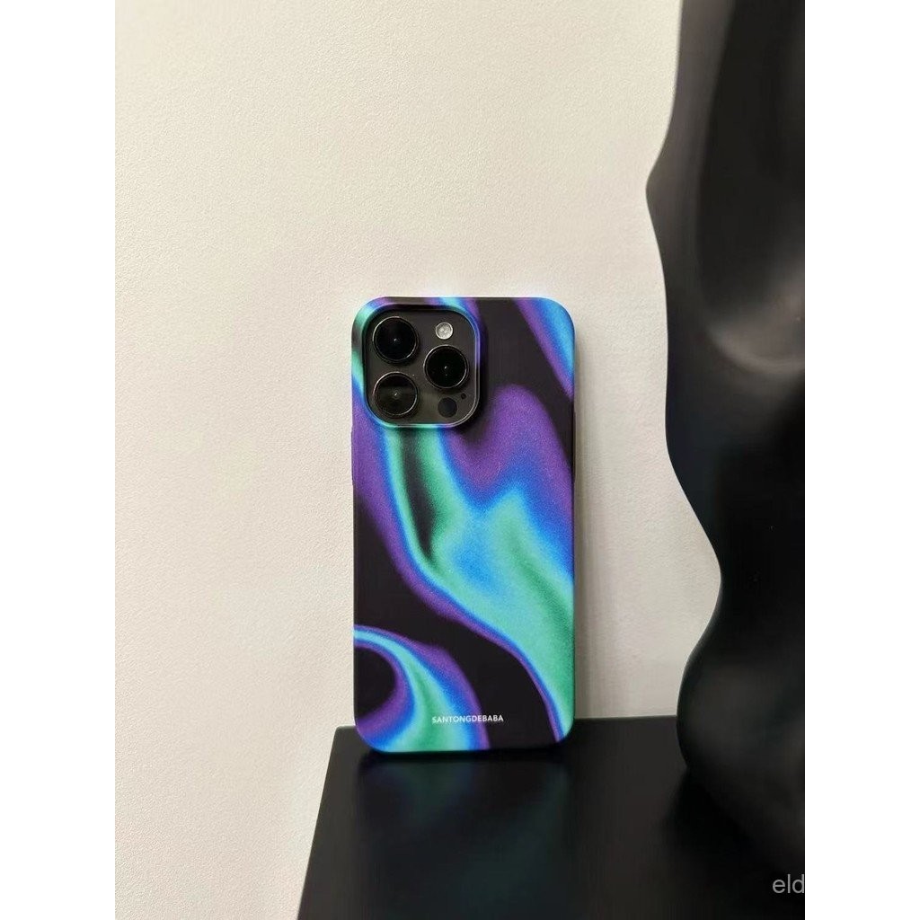Ốp điện thoại Aurora Purple QYJS tương thích với iPhone 11 13 14 15 16 Pro Max 12 PRO X XS XR XS MAX 14 15 16 PLUS, vỏ cứng, phim bảo vệ cao cấp, chống sốc TAVD