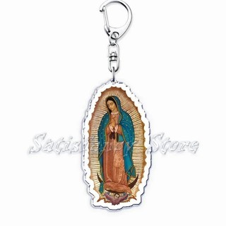 Móc khóa retro Công giáo Đức Mẹ Guadalupe Đức Maria Mexico cho phụ kiện túi xách, mặt dây chuyền, móc khóa, trang sứ