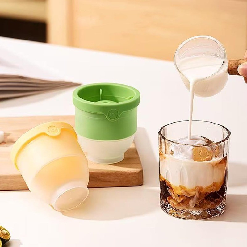 1 / 3 / 5 Khuôn Làm Đá Tự Làm Lớn / Máy Làm Đá Whisky Tròn Silicon