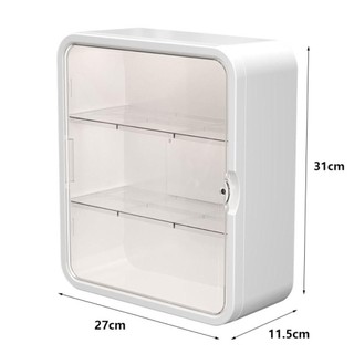 JKDESIGN Giá đựng thuốc, Lắp đặt không đục lỗ Lắp đặt gia đình Tủ y tế treo tường, Hộp lưu trữ nhiều lớp dung lượng lớn loại ngăn kéo trong suốt