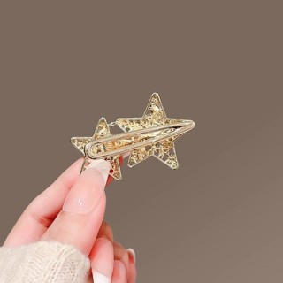 MAUROPOLI [Sẵn Sàng] Kẹp Tóc Kim Loại Ngôi Sao Năm Cánh Kim Loại Nữ Phong Cách Mới Bên Nổ Kẹp Sao Kẹp Tóc Gãy Tóc Mỏ Vịt Kẹp