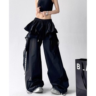 ESEA Quần thường ngày mới thời trang phong cách đường phố Mỹ hip-hop ren ruy băng phong cách trung tính