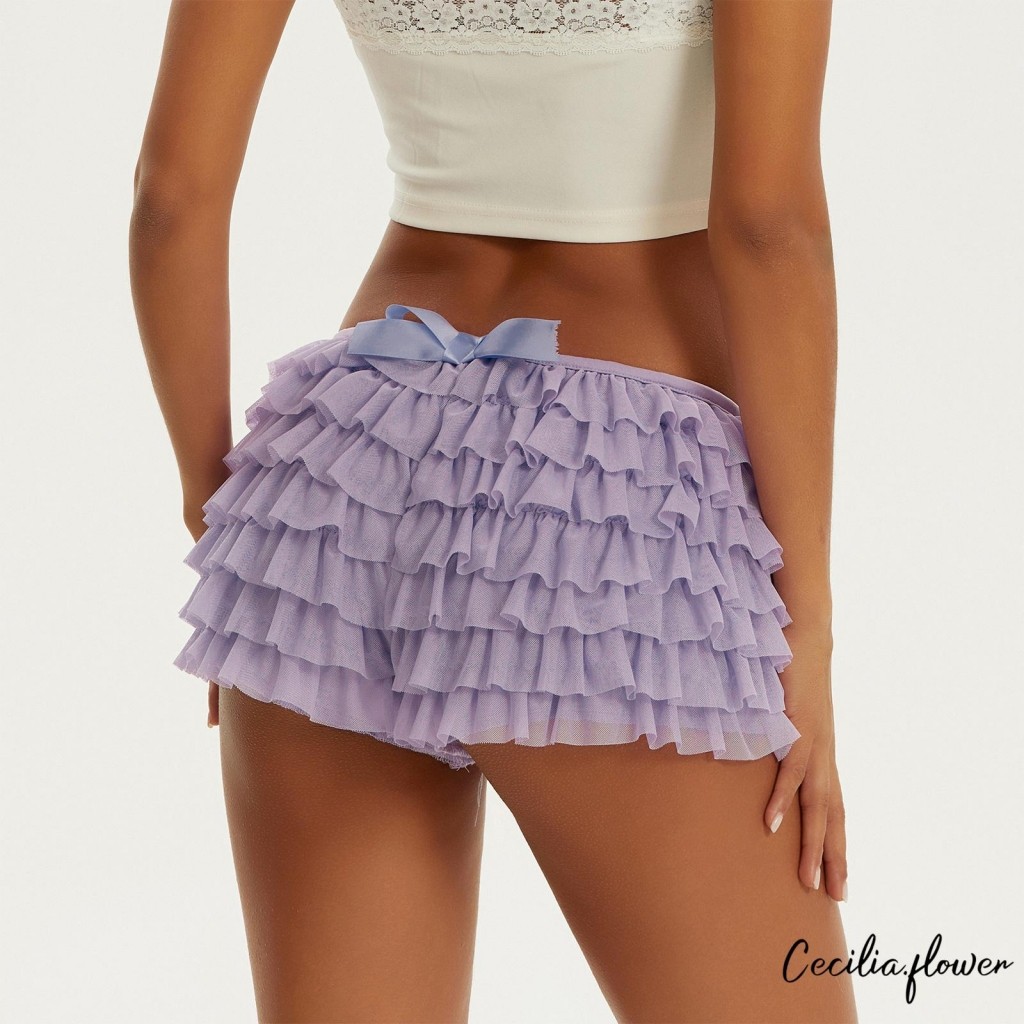 Quần Short Nữ Bé Trai - Quần Đùi Boxer Co Giãn Thoáng Khí Màu Trơn Có Nơ & Xù