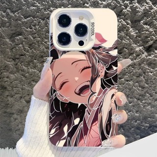 Ốp Lưng Cho iPhone 13 12 Pro Max Mini 7 8 6 6S Plus Vỏ IMD Frosted 2 Trong 1 Phát Sáng Anime Demon Slayer Sang Trọng Mờ Cứng