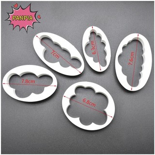 Pnpia 5 Cái / bộ Hình Đám Mây Cắt Cookie Tùy Chỉnh Làm 3D In Bánh Quy Fondant Khuôn Boutique